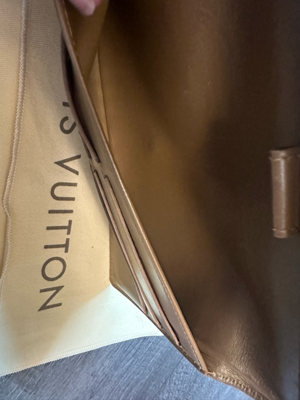 Louis Vuitton Matte Gold Monogram Long Wallet. Rare - Picture 13 of 14